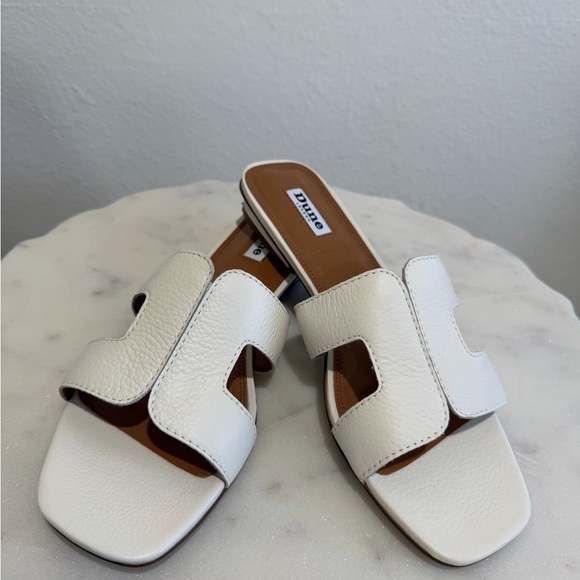 Dune London White Leather Slide Sandals NIB size 40 - Picture 4 of 11
